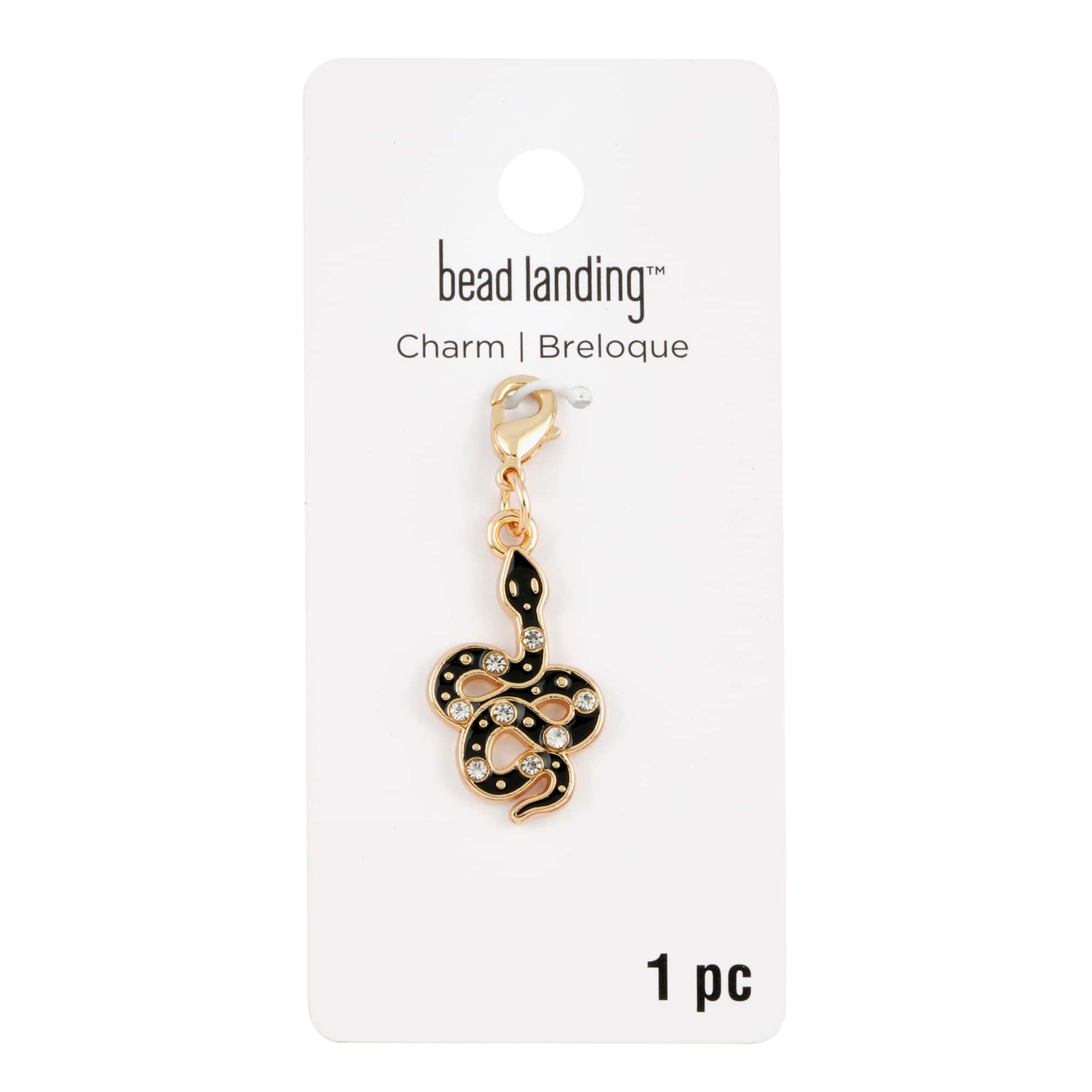 12 Pack: Black Snake Charm by Bead Landing™